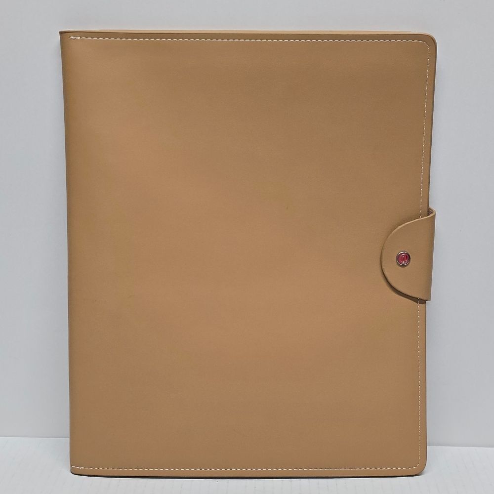Tan Leather Office Binder